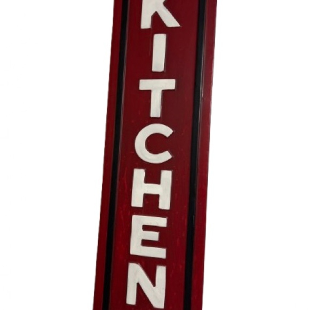 Vintage Red Kitchen Wall Sign